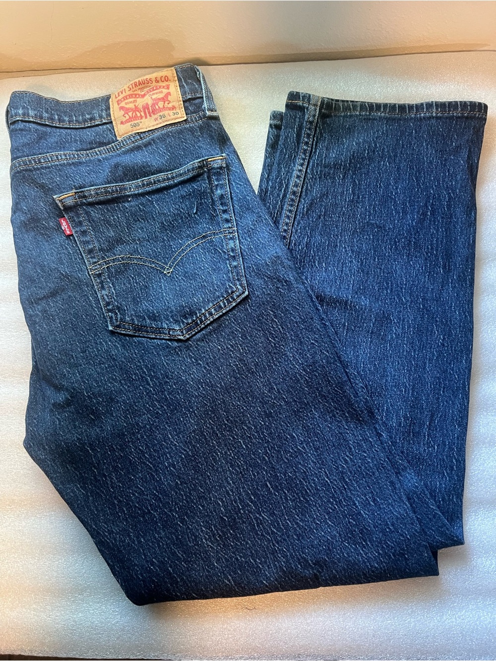Levi's Men's Straight Dark Blue Denim Jeans 36x30